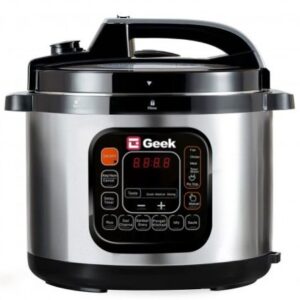 GEEK ROBOCOOK ZETA 8 LITRE ELECTRIC PRESSURE COOKER WITH SS POT, BLACK(SUNNY SARDAR ) ( INNER COOKING POT COOKER LID SEALING RING NOT AVAILVEL) INNER COOKING POT KA ONLINE PRICE 2500/- HAI