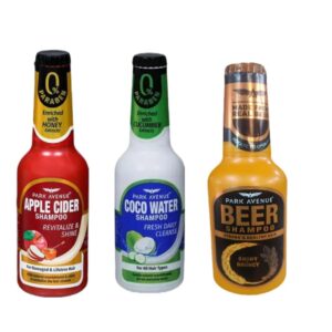 PARK AVENU BEER+COCO WATER + APPLE CIDER SHAMPOO 70ML (PACK OF 10 ) EXP-12/24