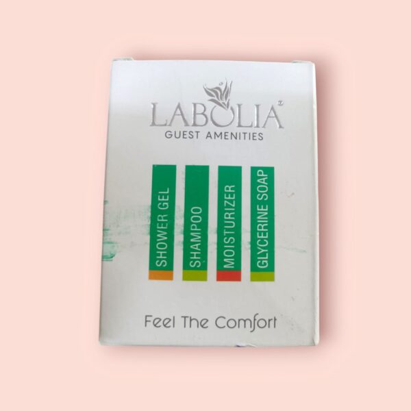 LABOLIA GUEST AMENITIES KIT & TRAVEL KIT 1SHAMPOO, 1 SHOWER GEL, 1 MOISTURIZER, 1 GLYCERINE SOAP, 4 PCS PACK ( SET OF 5 KIT ) EXP-9/26 - Image 7