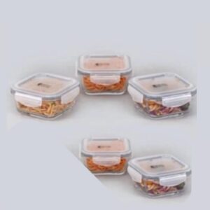 Sanjeev Kapoor Wellington Square Container set of 5 760ml+520+400ml (SKB-1593)(V)