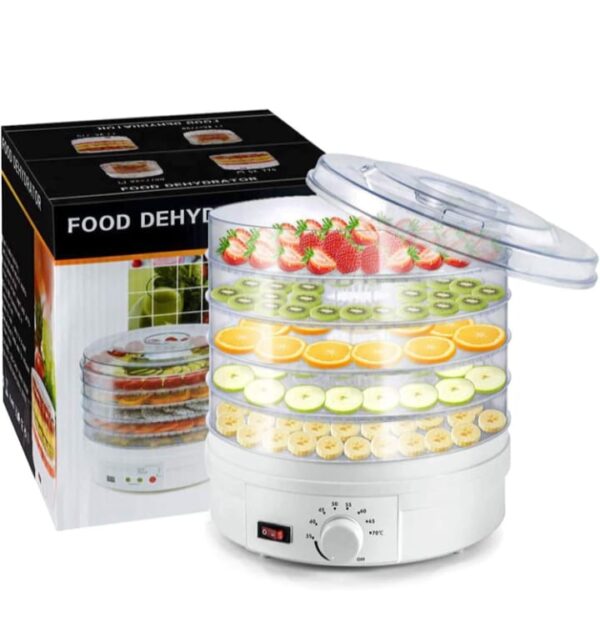 SKOFRI Food Dehydrator with 5 Trays for Fruit Vegetable Food Jerky Spice,Meat Drying Machine, Snacks Food Dryer,Multiple Use, Multi function Kitchen Dehydrator Machine(28 x 28 x 32 cm) N.10712(v)