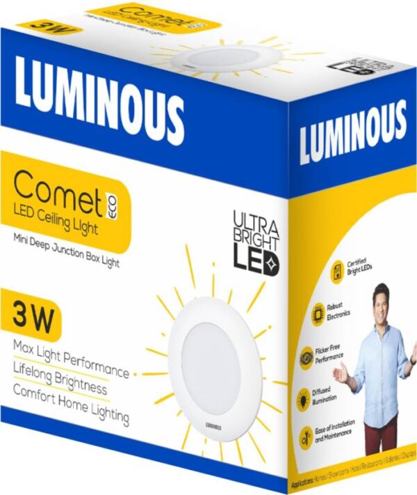 LUMINOUS 3 W Comet Eco LED Concealed R Recessed Ceiling Lamp  (BLUE) (8324)(P) - Image 3