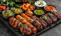 Tandoori Platter (Paneer Tikka, Seekh Kabab, Tandoori Paneer, Mushroom Tikka)