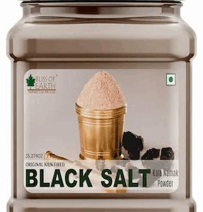 Bliss of Earth Traditional Kiln Fired Black Salt Powder Kala Namak Non Iodized for Weight Loss & Healthy Cooking, Natural Substitute of White Salt 1kg