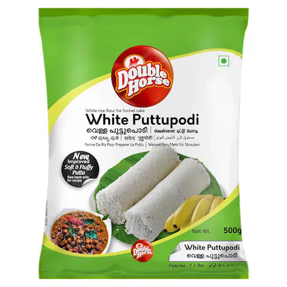 Double Horse White Puttu Podi / Rice Atta 500 g