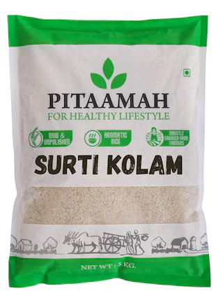 Pitaamah Surti Kolam Rice - 5kg - Lashkari Kollam - Unpolished Rice