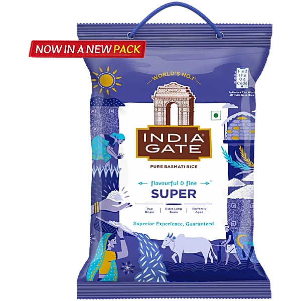 India Gate Super Basmati Rice (Basmati Arisi): 5 kgs
