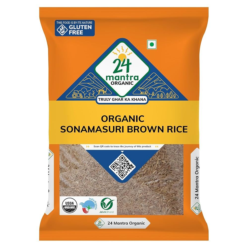 24 Mantra Organic Sonamasuri Brown Rice (Akki): 1 kg