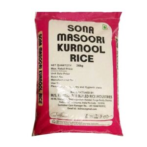 Sona Masoori Kurnool Rice: 26 kgs