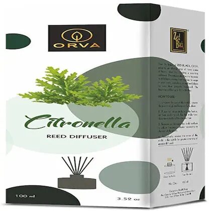 0 ORVA Reed Diffuser Fragrance for Home, Workplace, Enclosed Spaces | 100ml | Includes 6 Rattan Sticks Free | Pack of 1 | Stress Relief | Mood Enhancer