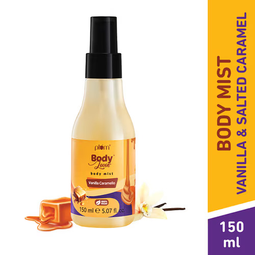 Plum Body Lovin Vanilla Caramello Body Mist For A Long Lasting Warm Caramel Fragrance(150ml)