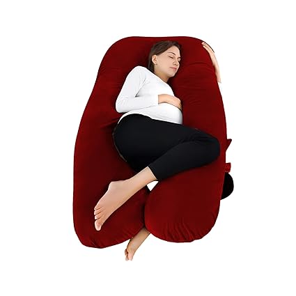 Pregnancy Pillows for Sleeping U-Shape Full Body Pillow and Maternity Support - for Back, Hips, Legs, Belly for Pregnant Women(Maroon)