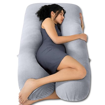 Carefoam Pregnancy Pillows for Sleeping U-Shape Full Body Pillow and Maternity Support - for Back, Hips, Legs, Belly for Pregnant Women(Dark Grey)