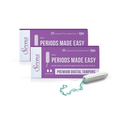 Sirona FDA Approved Premium Digital Tampon (Medium Flow) - 2 Pack - 20 Tampon Each