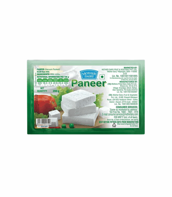 Mother Dairy Fresh Paneer 200 g