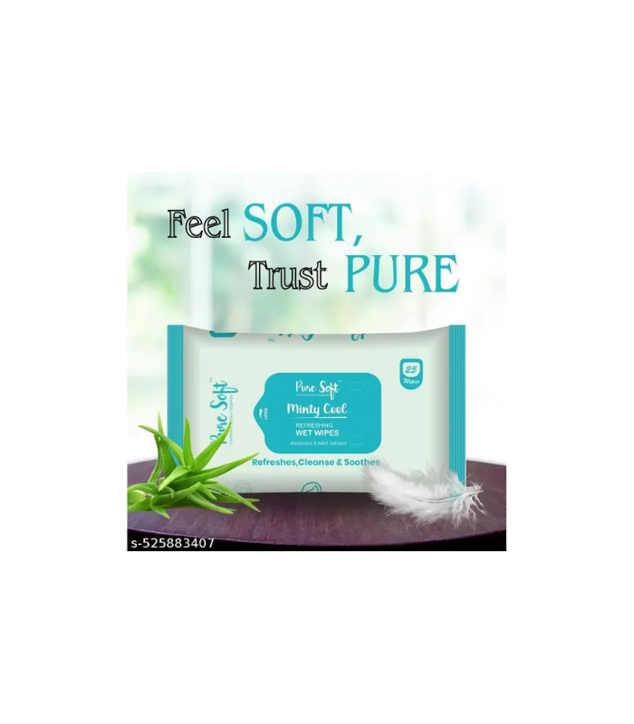 Pure Soft Wet Wipes Minty Cool 25 N