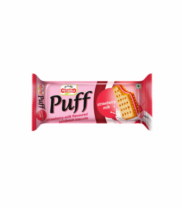 Priyagold Puff Strawberry Sandwich Biscuits 70 g