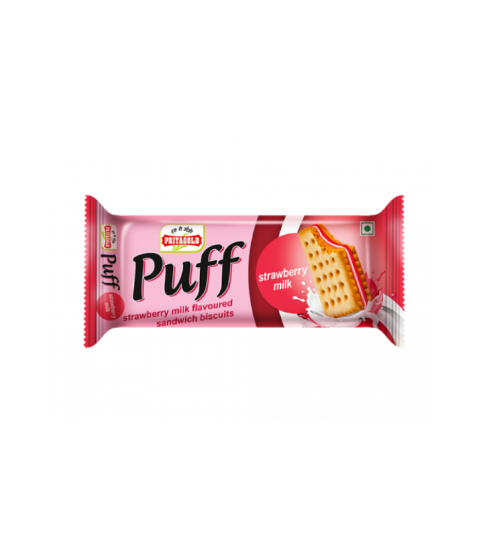 Priyagold Puff Strawberry Sandwich Biscuits 70 g