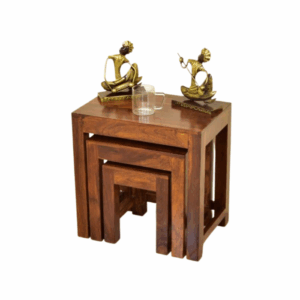 Solid Wood peg table set of 3