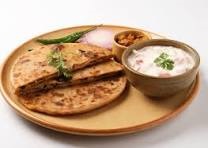Alu Pyaj Paratha With Dahi