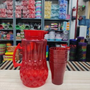 Kohinoor jug set 4 glass