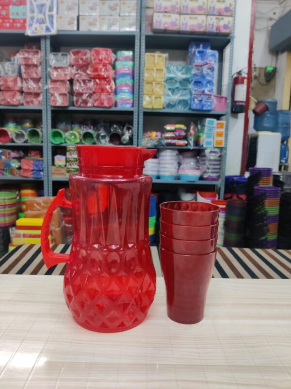 Kohinoor jug set 4 glass
