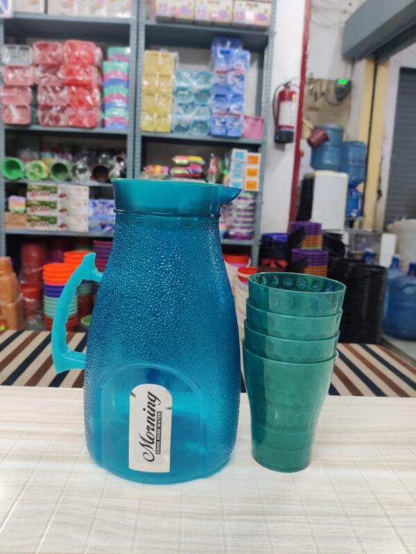 Good morning jug set 4 glass