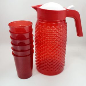 Summer jug set 6 glass
