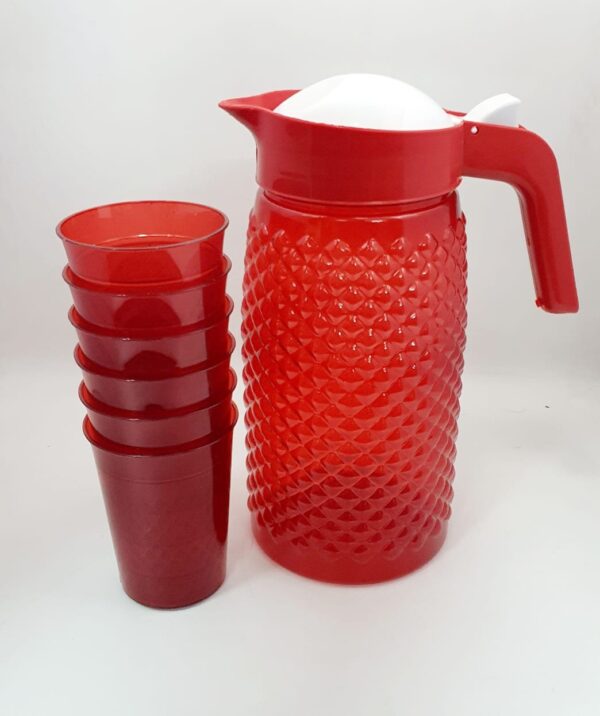Summer jug set 6 glass