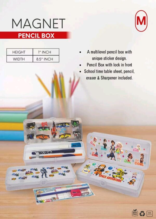 Magnet pencil box