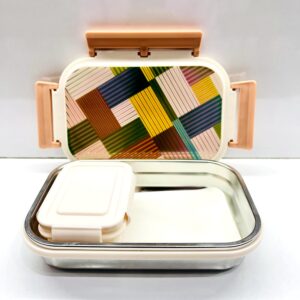 Crunchy lunch STEEL INNER PLASTIC CONTAINER