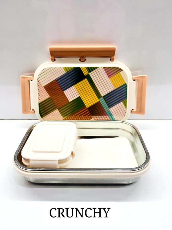 Crunchy lunch STEEL INNER PLASTIC CONTAINER