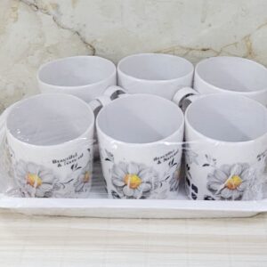 Fantasy 6pc cup set with tray