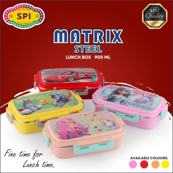 Matrix lunch INNER STEEL WITH PLASTIC AIRTIGHT CONTAINER
