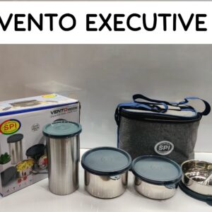 Vento Executive 3 steel bowl with lid & 1 steel glass with lid