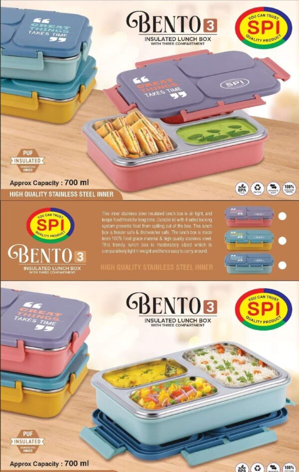 Bento 3 in 1 insulated steel lunch