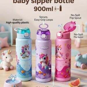 Baby sipper with straw & handle